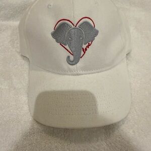 Ellen Degeneres White Cap with Elephant Embroidery